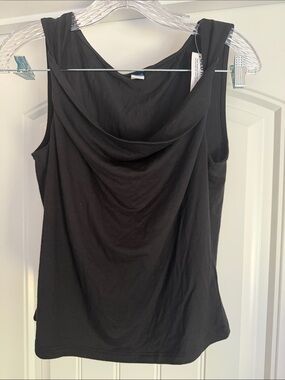 Old Navy Black Draped Cowl Neck Tank Top